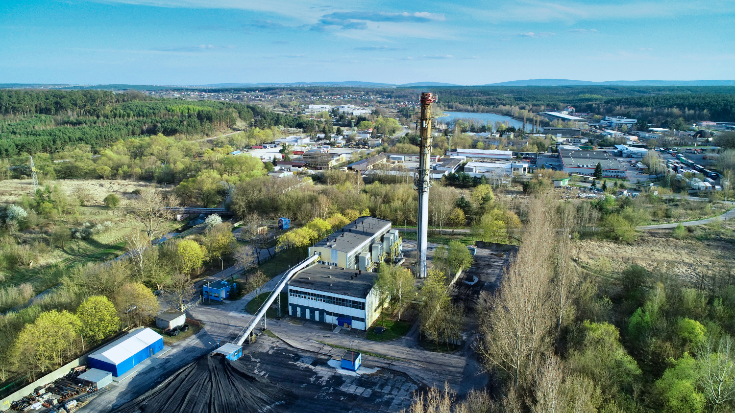 Teren ciepłowni z lotu dronem images